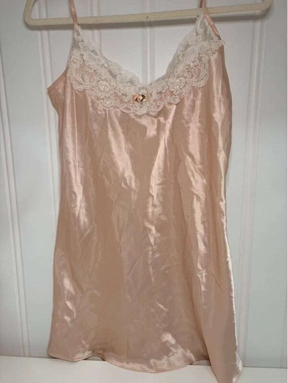 Vintage California Dynasty Pink Satin Lace Camisole Top Y2K Lingerie